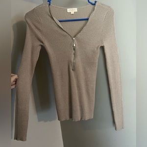 Tan zip up sweater